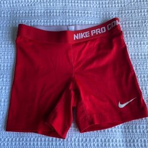 Nike pro combat compression shorts red size small
